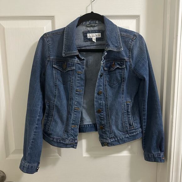 Ann Taylor Loft cropped Jean Denim jacket size XS - Picture 1 of 7